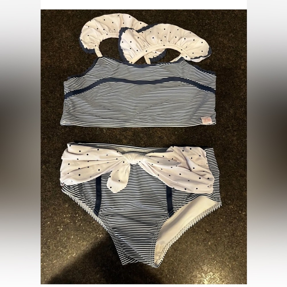 Sweet honey nautical girls size 12 swimsuit